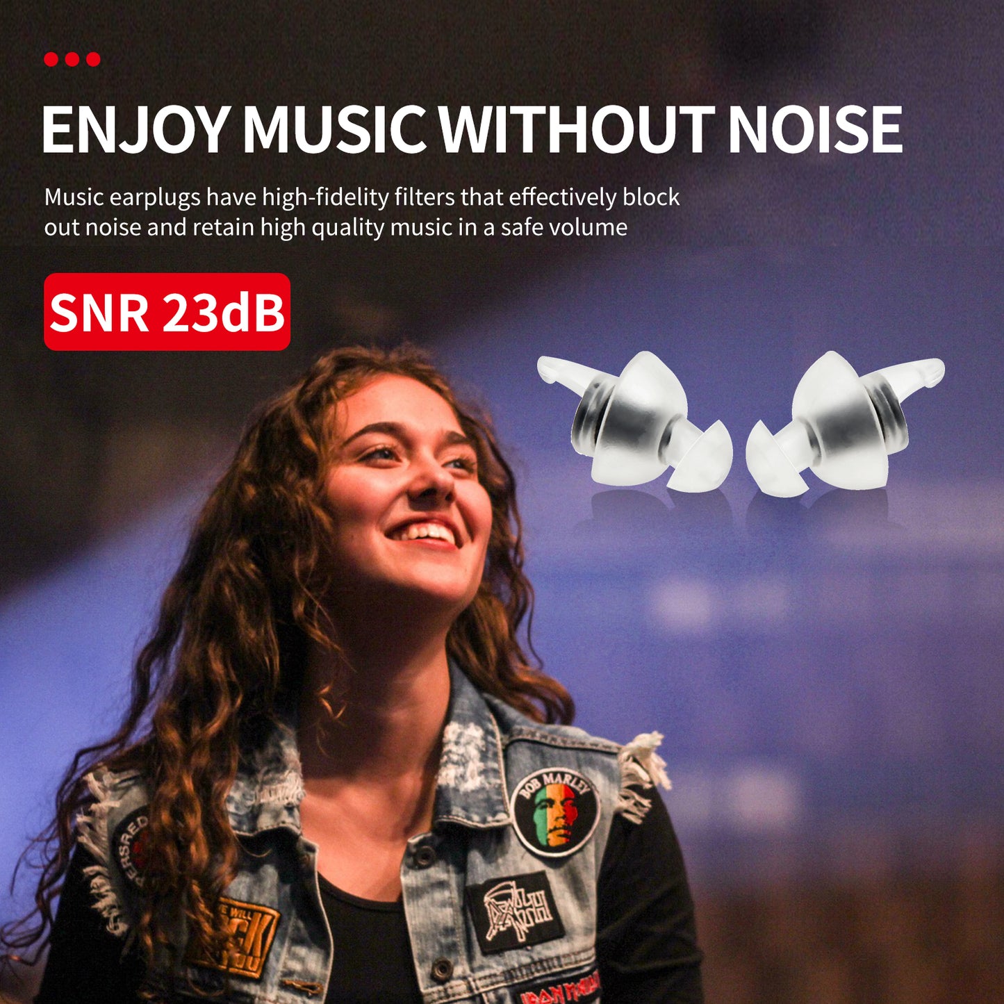 LYSIAN High Fidelity Ear Plugs for Concerts - Reusable Noise Cancelling Concert Earplugs for Musicians, Motorcycle, Music Festival, Games, DJ, Drumline-2 Pairs Valued Pack