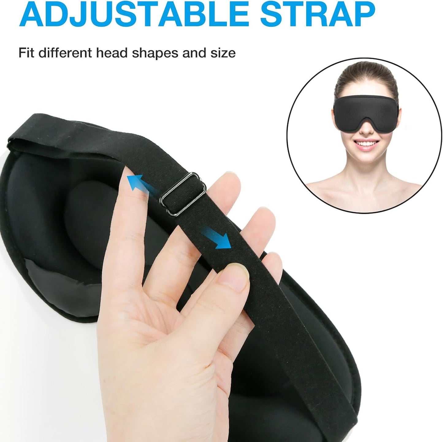 LYSIAN Sleep Eye Mask, 3D Concave Structure Comfortable and Pressure-Free, Blackout Eye Covers with earplugs for Sleeping and Travel…