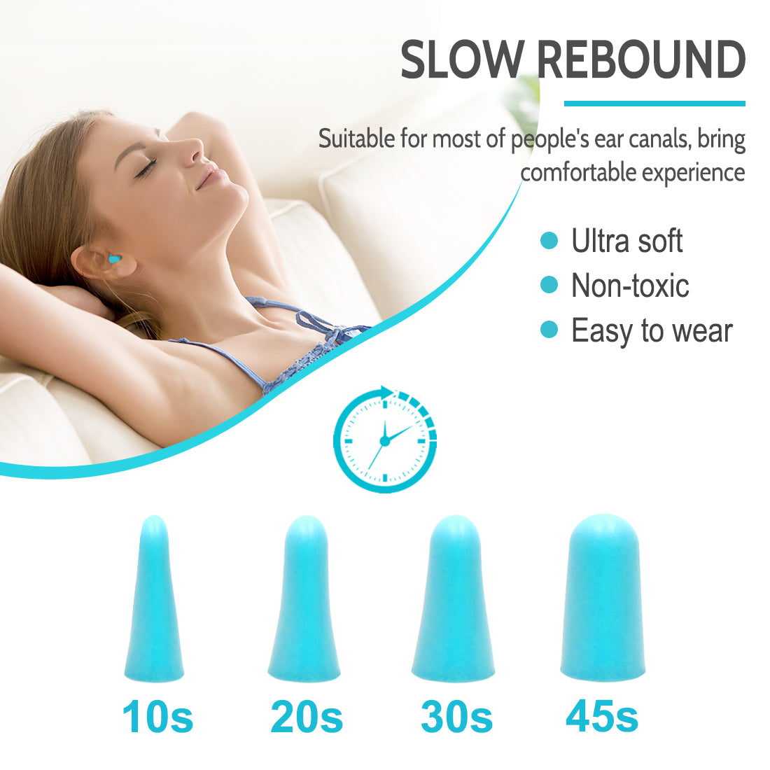 Ultra Soft Foam Earplugs 60 Pairs, 38dB SNR Noise Reduction Ear Plugs for Sleeping, Snoring, Work, Travel, Shooting and All Loud Events, Lysian