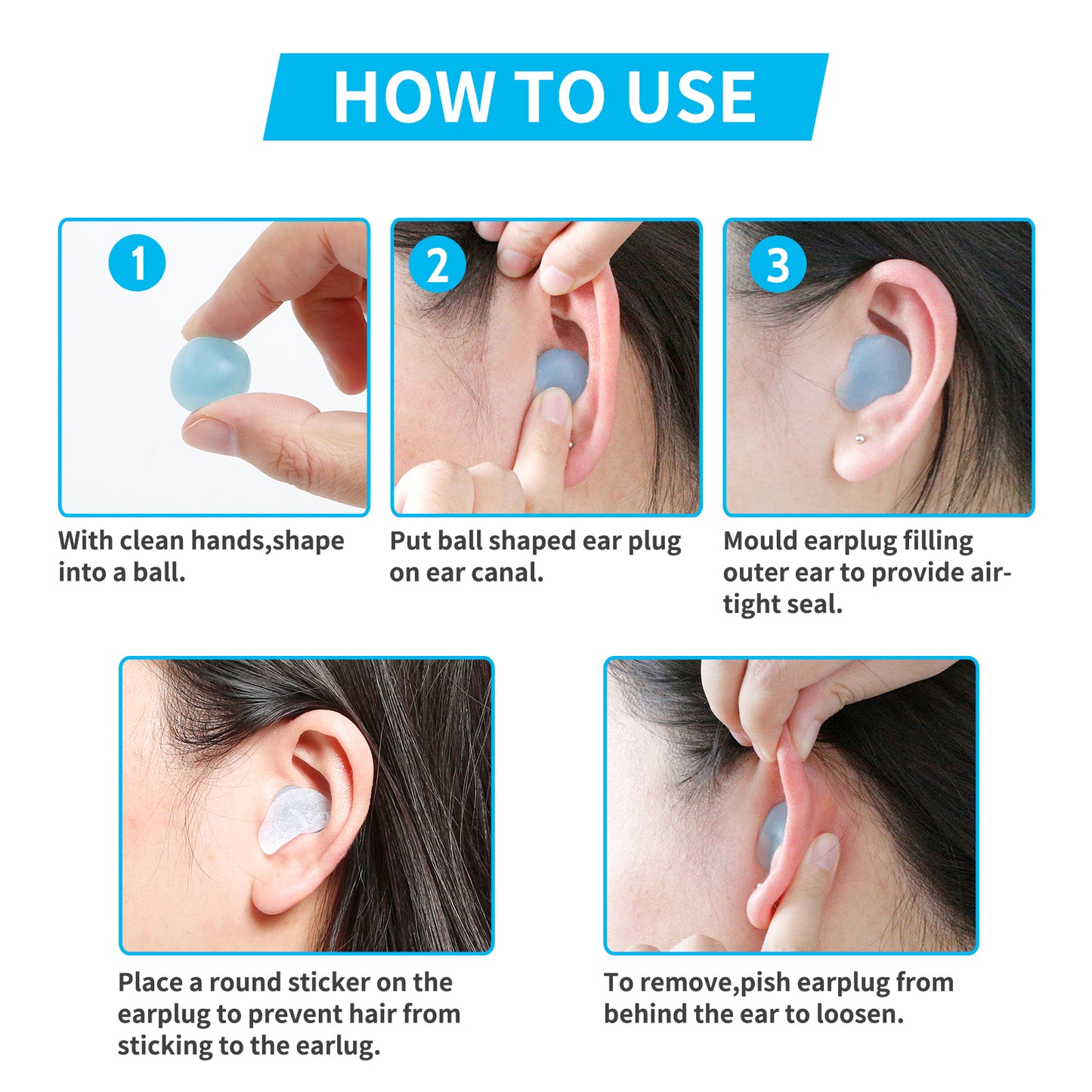 Moldable Soft Ear Plugs for Sleeping, Noise Cancelling and Water Proof Comfy Earplugs for Adult and Kid Water Sports