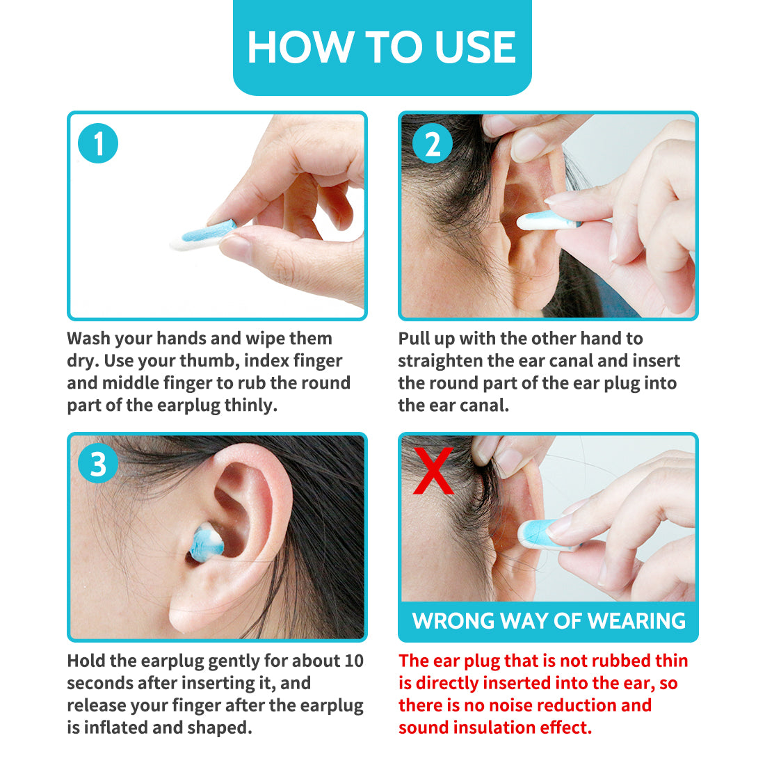 Soft Foam Earplugs 60 Pairs, 38dB SNR Comfortable Ear Plugs for Sleeping, Snoring, Shooting, Mowing, and All Loud Noise