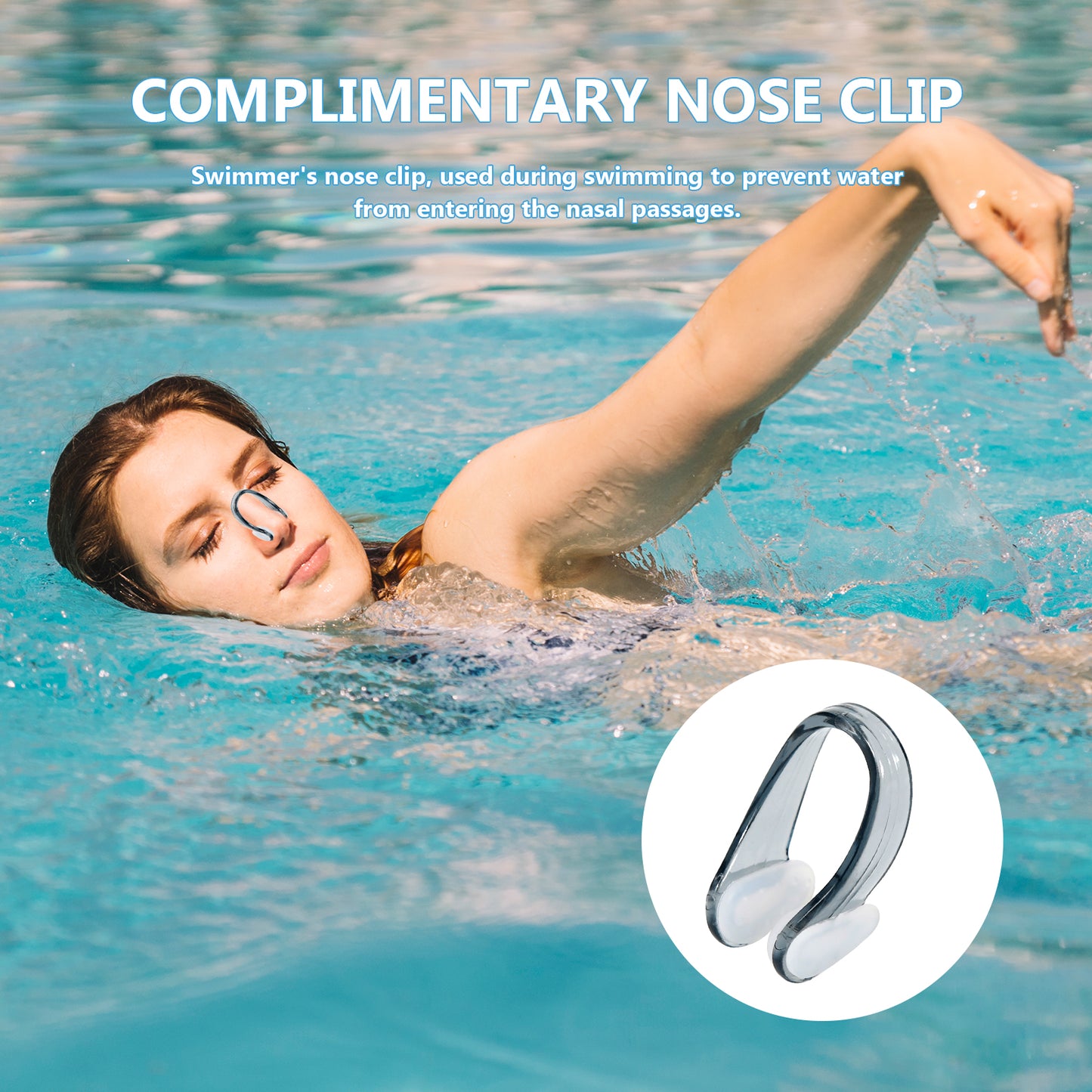 Reusable Earplugs 2 Pairs with Nose Clip, Waterproof Silicone Ear Plugs for Swimming,Showering,Surfing and Sleeping