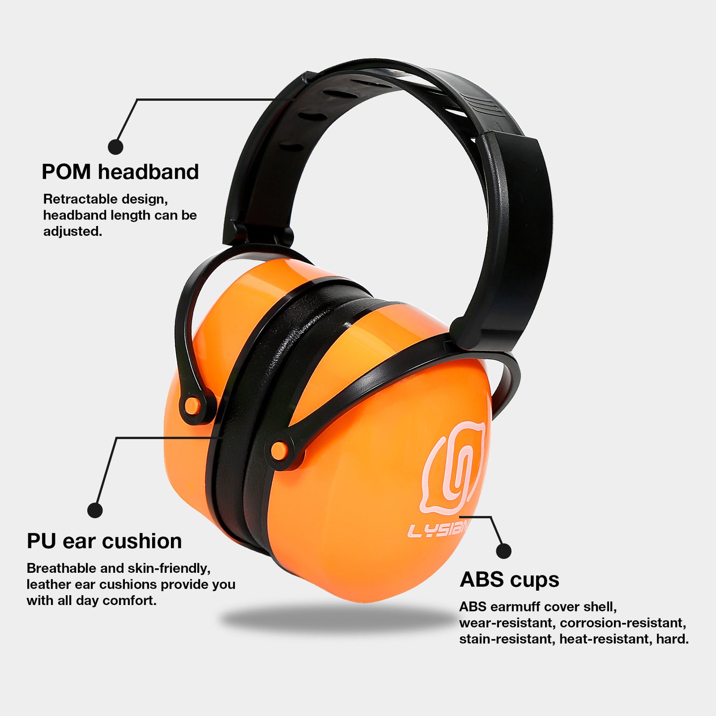 Foldable Noise Cancelling Earmuffs,Industry Ear Protection Muffs for Work, Shooting, Mowing, Airport by LYSIAN
