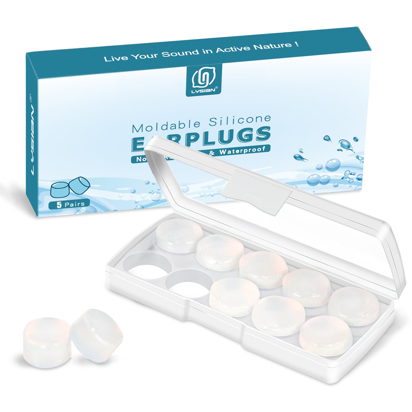 Moldable Soft Ear Plugs for Sleeping, Noise Cancelling and Water Proof Comfy Earplugs for Adult and Kid Water Sports