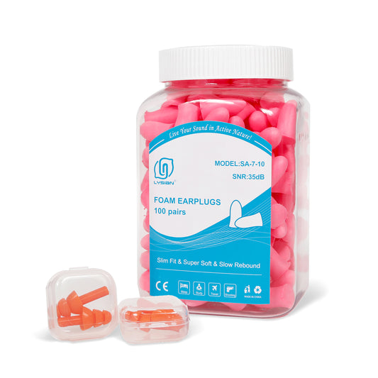 Slim Size Foam Ear Plugs for Small Ear Canals, 100 Pairs, 35dB SNR Noise Canceling Earplugs for Sleeping, Shooting, Studying